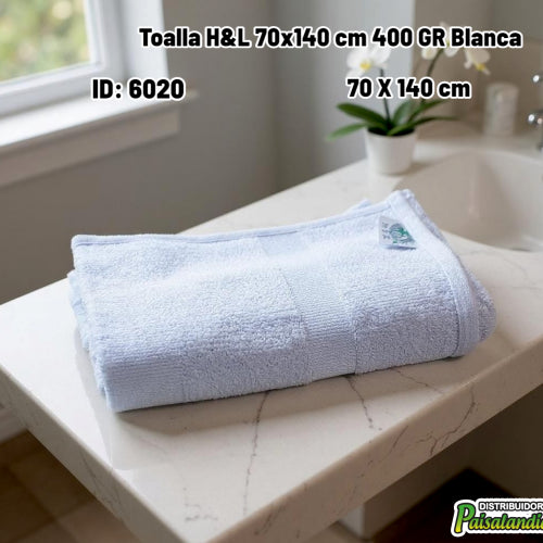 Toalla H&L 70x140 cm 400 GR Blanca (UND)