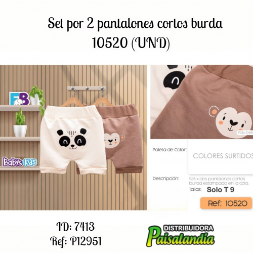 Set por 2 pantalones cortos burda 10520 (UND)