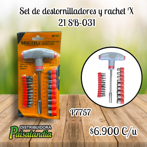 Set de destornilladores y rachet X 21 SB-031