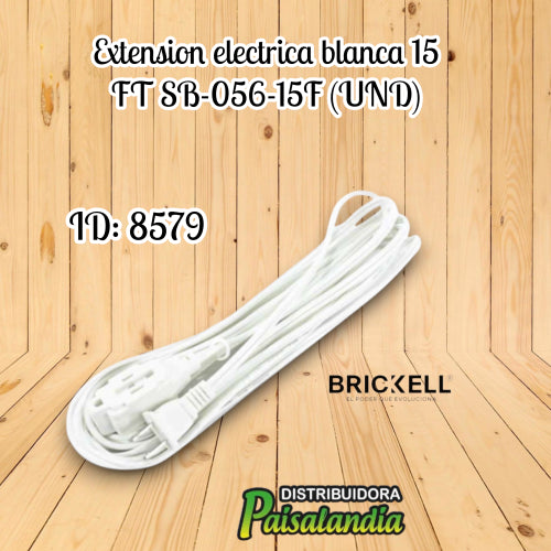 Extension electrica blanca 15 FT SB-056-15F (UND)