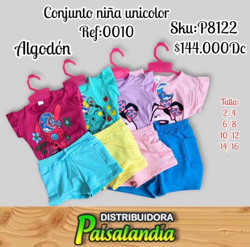 Conjunto niña unicolor 0010