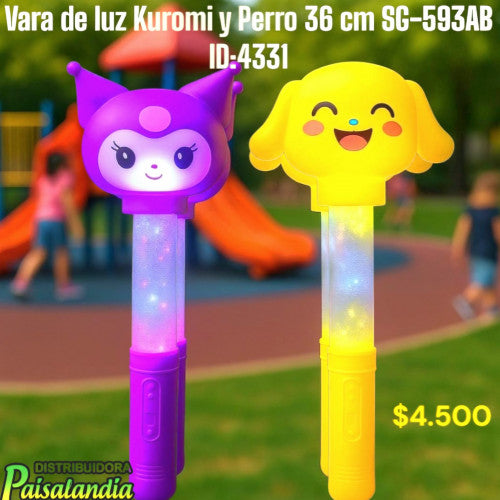 Juguete vara de luz Kuromi y perro 36 cm SG-593AB (UND)