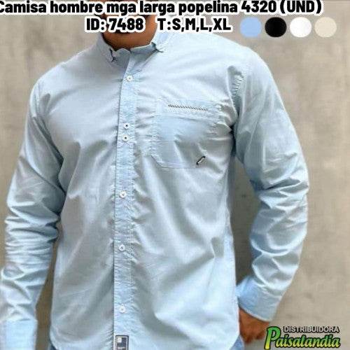 Camisa hombre mga larga popelina 4320 (UND)