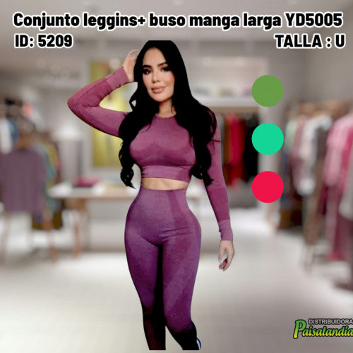 Conjunto leggins+ buso manga larga YD5005 (UND)
