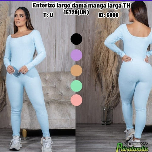 Enterizo largo dama manga larga TH 15729(UN)