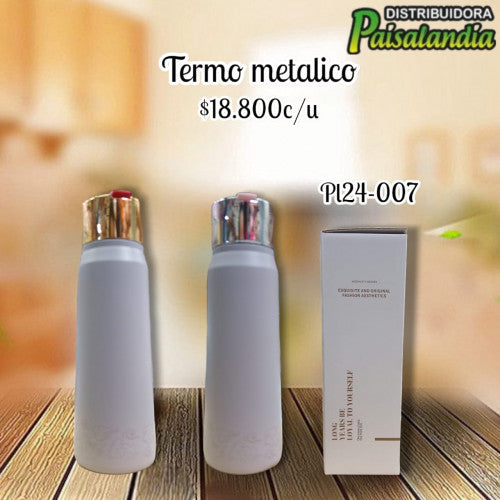 Termo metálico gris PL24-007 (UND)