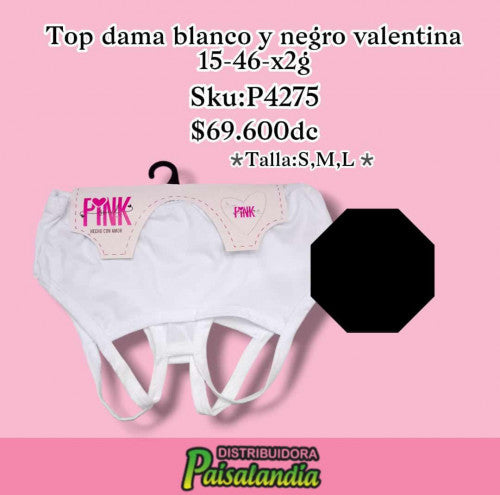 Top dama valentina negro y blanco 15-46-x2g (DC)