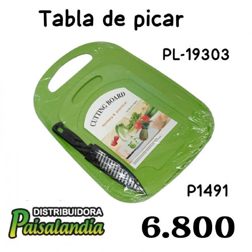 Tabla de picar x 2 con cuchillo pl-19303