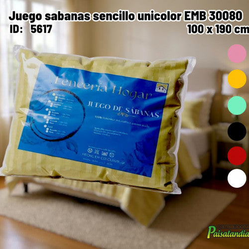 Juego sabanas sencillo unicolor EMB 30080 AR Marsella (UND)