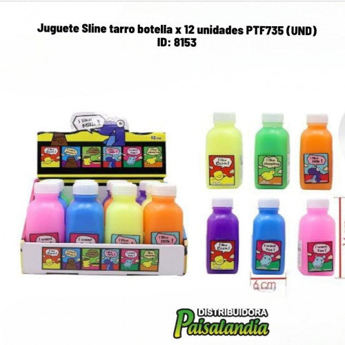 Juguete Sline tarro botella x 12 unidades PTF735 (UND)