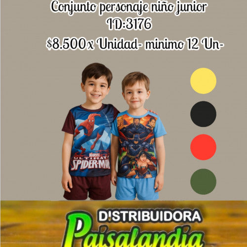 conjunto personaje niño junior (DC)