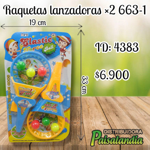 Juguete raquetas lanzadoras x2 663-1 (UND)