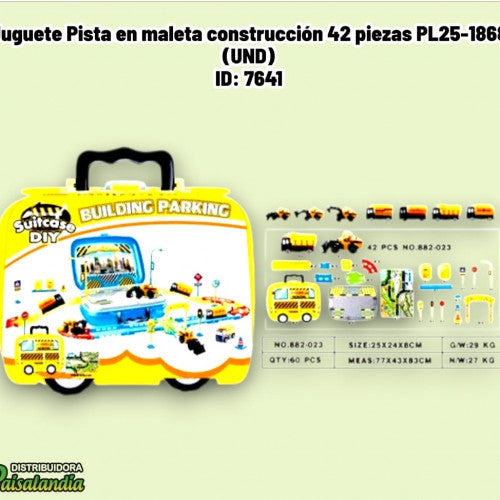 Juguete Pista en maleta construcción 42 piezas PL25-1868 (UND)