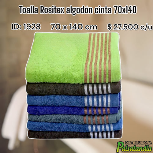 Toalla Rositex algodón cinta 70x140 (UND)