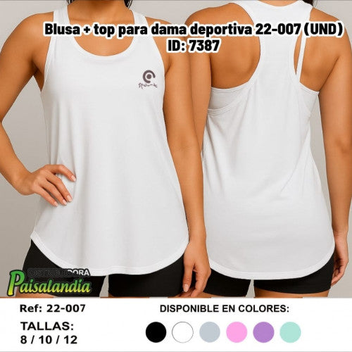 Blusa + top para dama deportiva 22-007 (UND)