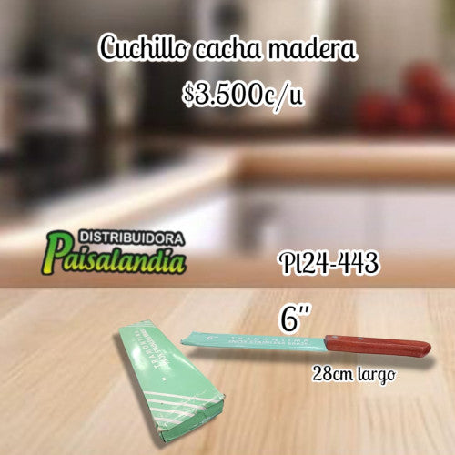 Cuchillo cacha madera pequeño 6" PL24-443 (UND)