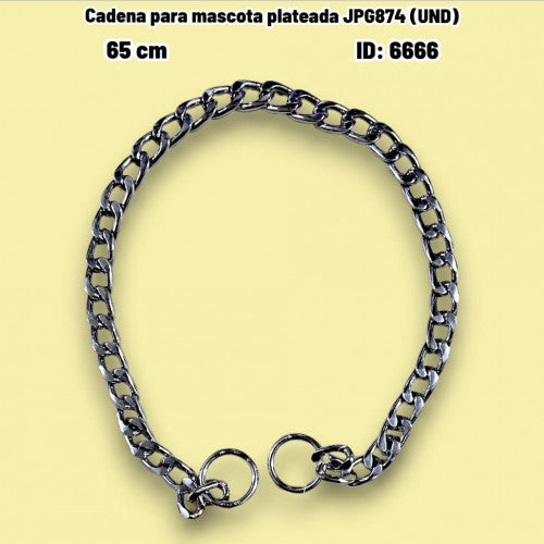 Cadena para mascota plateada JPG874 (UND)