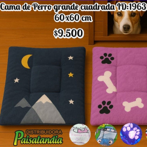 Cama de perro grande cuadrada (UND)