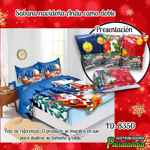 Sabana navideña Andu cama doble