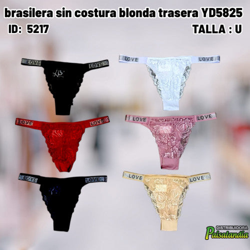 brasilera sin costura blonda trasera YD5825 (DC)
