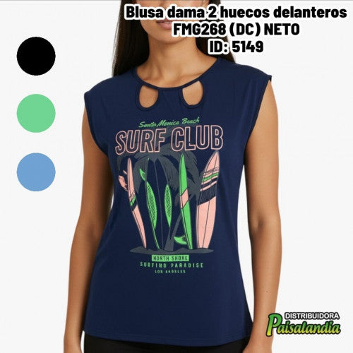 Blusa dama 2 huecos delanteros FMG268 (DC)