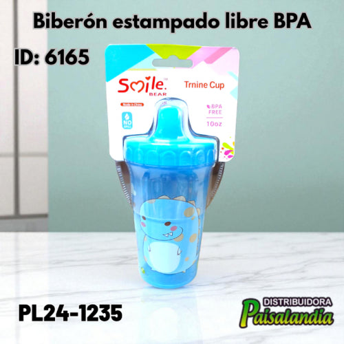 Biberón estampado libre BPA PL24-1235 16x8 cm (UND)