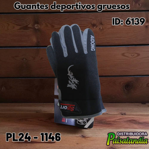 Guantes deportivos gruesos PL24-1146 18x12 cm (UND)