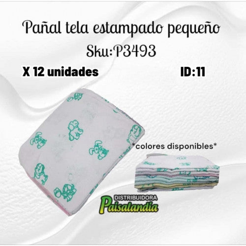 Pañal de tela estampado pequeño (UND)