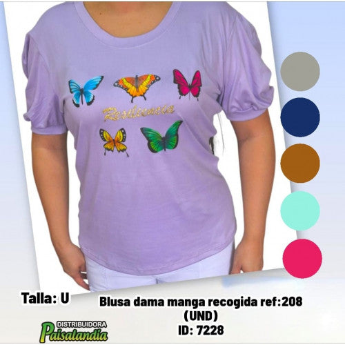 Blusa dama manga recogida ref:208 (UND)