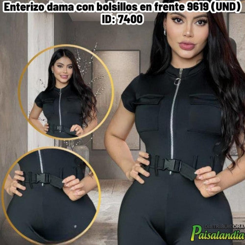 Enterizo dama con bolsillos en frente 9619 (UND)