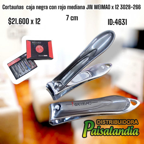Cortauñas negro/rojo mediano JIN WEIMAO caja x12 UND