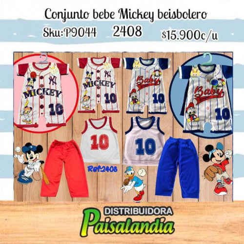 Conjunto bebe mickey beisbolero 2408 (UND)