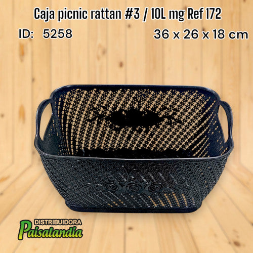 Caja picnic rattan #3 / 10L mg Ref 172 (UND)
