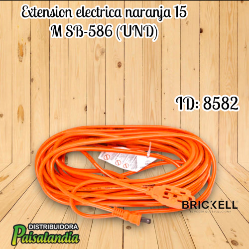 Extension electrica naranja 15 M SB-586 (UND)