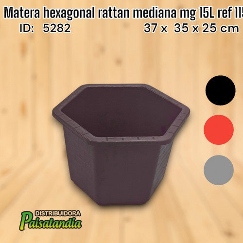 Matera hexagonal rattan mediana mg 15L ref 115 (UND)