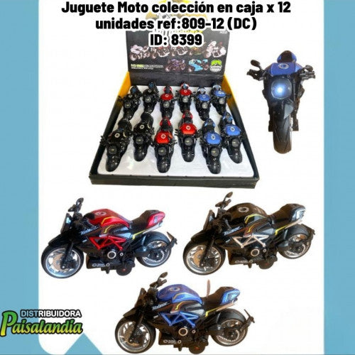Juguete Moto colección en caja x 12 unidades ref:809-12 (DC)