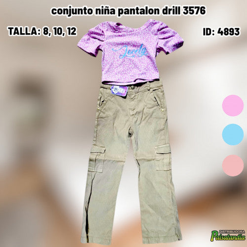 conjunto niña pantalon drill 3576 (UND)