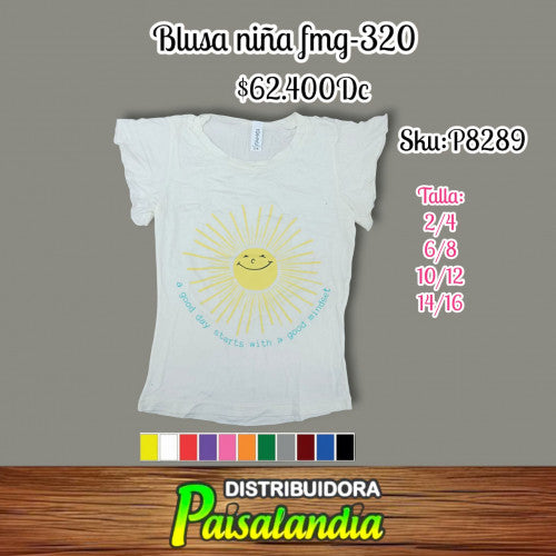 Blusa niña manga gola fmg320