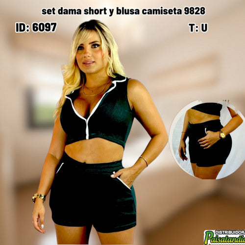 Set dama short y blusa camiseta sisa 9828 (UND)