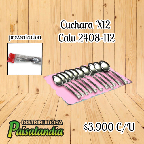 Cuchara x12 metálica calu 2408-112 (UND)