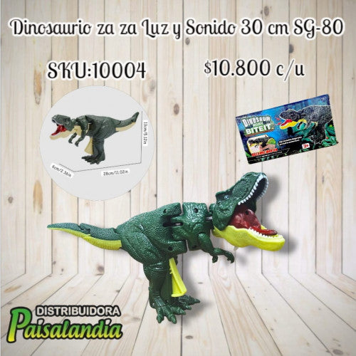 Juguete dinosaurio Za Za luz y sonido 30cm SG-80 (UND)