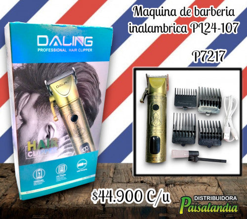 Máquina de barbería inalámbrica PL24-107 (UND)