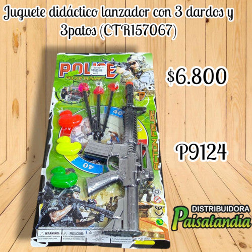 juguete didáctico lanzador con 3 dardos y 3 patos (CTR157067) (UND)