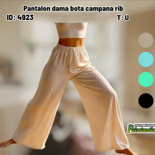 Pantalon dama bota campana rib (UND)