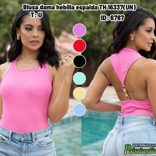Blusa dama hebilla espalda TH 16337(UN)
