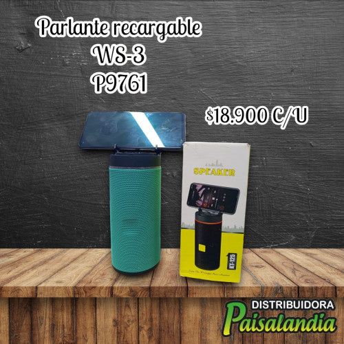 Parlante música recargable en caja WS-3 (UND)