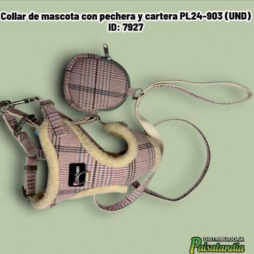 Collar de mascota con pechera y cartera PL24-903 (UND)