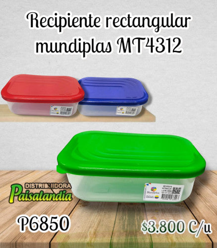 Recipiente Rectangular Mundiplas MT4312