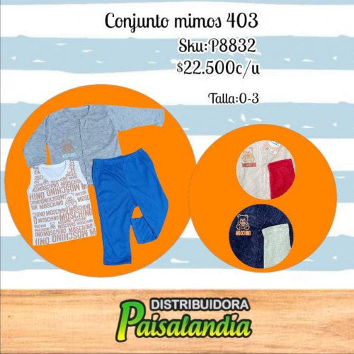 Conjunto Bebé Mimos tres meses ref. 403 (UND)