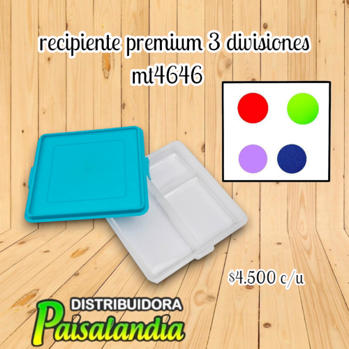 Recipiente premium 3 divisiones (UND)